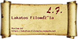 Lakatos Filoméla névjegykártya